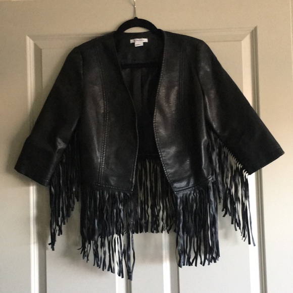 Glamorous Fringe Faux Leather Jacket 